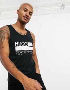 Черная майка с логотипом Hugo Beachwear-Черный