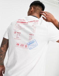 Белая рубашка из органического хлопка с принтом на спине ASOS DESIGN-Белый