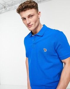 Ярко-синяя футболка-поло с логотипом-зеброй PS Paul Smith-Голубой