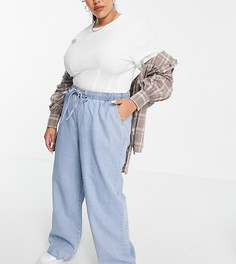 Голубые джинсы без застежки ASOS DESIGN Curve-Голубой