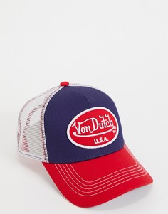 Темно-синяя/красная кепка Von Dutch-Темно-синий