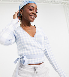 Трикотажный топ с запахом в клетку ASOS DESIGN Tall-Многоцветный