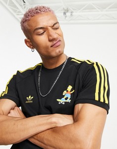 Черная футболка с тремя полосками adidas Originals x Simpsons-Черный