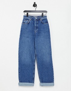 Синие oversized-джинсы в винтажном стиле Topshop-Голубой
