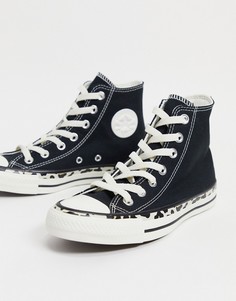 Черные кеды со вставкой с леопардовым принтом Converse Chuck Taylor-Черный