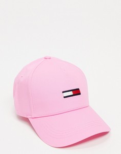 Розовая кепка с логотипом-флагом Tommy Jeans-Розовый цвет