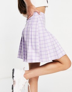 Фиолетовая теннисная юбка в клетку New Look-Фиолетовый цвет