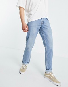 Светло-синие джинсы узкого кроя с кромкой ASOS DESIGN-Голубой