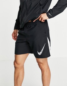 Черные шорты для бега длиной 7 дюймов Nike Running Wild Run-Черный
