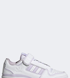 Белые кроссовки с фиолетовыми вставками adidas Originals Forum Plus-Светло-бежевый