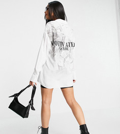 Белая рубашка из поплина с надписью на спине ASYOU-Белый