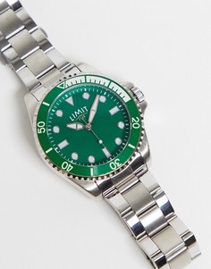 Серебристые мужские часы-браслет с зеленым циферблатом и браслетом Limit-Серебристый