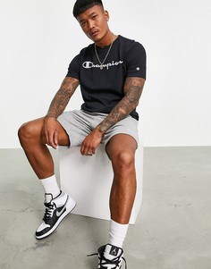 Черная футболка с большим логотипом-надписью на груди Champion-Черный