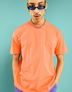 Ярко-оранжевая свободная футболка из органического хлопка ASOS DESIGN-Оранжевый цвет