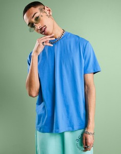Голубая свободная футболка из органического хлопка ASOS DESIGN-Голубой