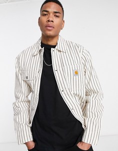 Белая куртка в полоску Carhartt WIP Trade Michigan-Белый