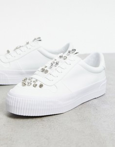 Белые кроссовки со стразами ASOS DESIGN Dekko-Белый