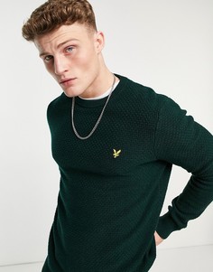 Темно-зеленый вязаный джемпер из ткани панамского плетения Lyle & Scott-Зеленый цвет