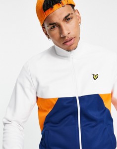 Свитшот на сквозной молнии со вставками геометрической формы Lyle & Scott-Белый