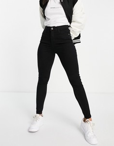 Черные джинсы скинни с завышенной талией River Island-Черный