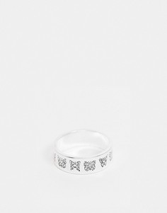 Серебристое кольцо с бабочками ASOS DESIGN-Серебристый
