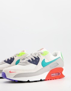 Жемчужно-серые кроссовки Nike Air Max 90 SE-Серый