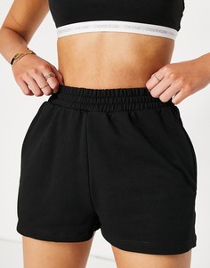 Черные шорты для дома с начесом ASOS DESIGN-Черный цвет