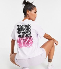 Сиреневая футболка с логотипом на спине Reebok-Фиолетовый цвет