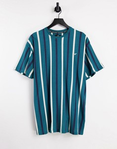 Overszied-футболка в полоску бирюзового, темно-синего и цвета экрю от комплекта Threadbare-Голубой