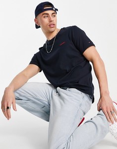 Темно-синяя футболка для дома с маленьким логотипом Tommy Hilfiger-Темно-синий