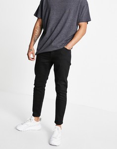 Эластичные суженные книзу джинсы черного цвета Topman-Черный цвет
