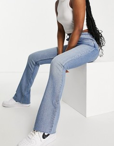 Выбеленные расклешенные джинсы с завышенной талией в стиле 70-х ASOS DESIGN-Голубой