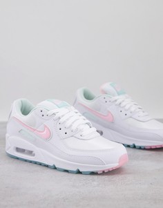 Белые кроссовки со вставками пастельных тонов Nike Air Max 90-Белый