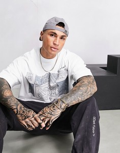 Белая oversized-футболка из плотной ткани с графическим блестящим принтом пейсли ASOS Dark Future-Белый