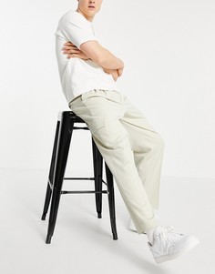 Суженные книзу брюки карго в стиле oversized светло-бежевого цвета ASOS DESIGN-Светло-бежевый