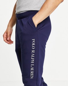 Темно-синие джоггеры с текстовым логотипом сбоку Polo Ralph Lauren-Темно-синий