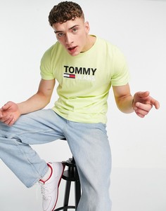 Футболка выцветшего лаймового цвета с фирменным логотипом Tommy Jeans-Зеленый цвет