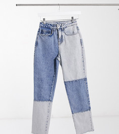 Голубые джинсы в технике пэчворк винтажного кроя Reclaimed Vintage inspired-Голубой