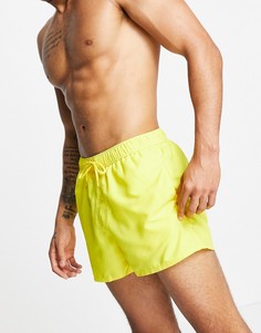 Ярко-желтые короткие шорты для плавания ASOS DESIGN-Желтый