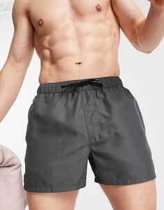 Темно-серые короткие шорты для плавания ASOS DESIGN-Серый