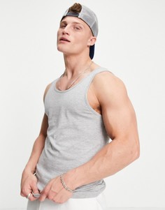 Серая меланжевая майка облегающего кроя ASOS DESIGN-Серый