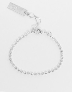 Узкий браслет со стразами Swarovski-Серебристый Krystal London