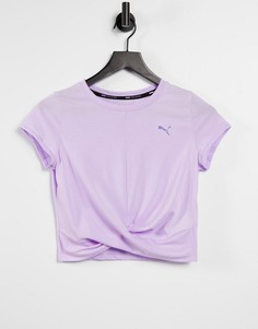 Фиолетовая футболка с перекрученной отделкой Puma Training-Фиолетовый цвет