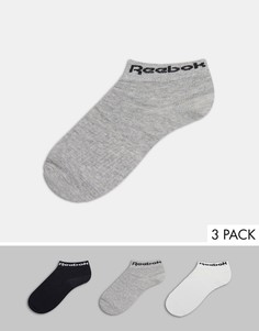 Набор из трех пар низких носков до щиколотки разных цветов Reebok Training Core-Многоцветный