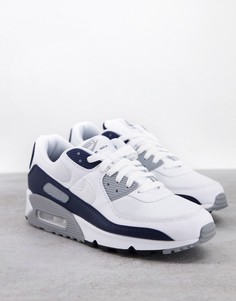 Кроссовки белого, серого и черного цвета Nike Air Max 90-Белый