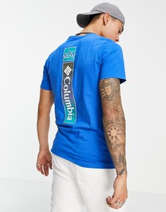 Синяя футболка с принтом на спине Columbia Rapid Ridge-Голубой