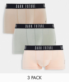 Набор из 3 коротких боксеров-брифов ASOS Dark Future-Многоцветный