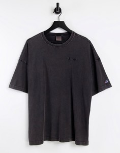 Черная футболка с эффектом кислотной стирки Champion Reverse Weave-Черный цвет