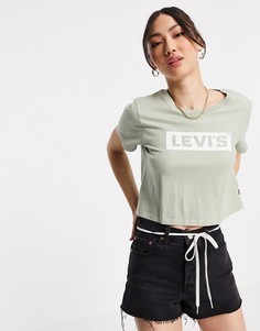 Зеленая укороченная футболка с логотипом Levis-Зеленый цвет Levis®