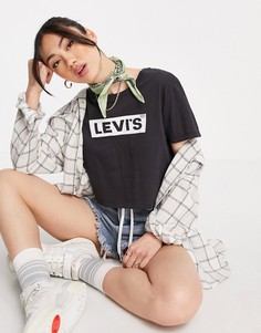 Черная укороченная футболка с логотипом Levis-Черный цвет Levis®